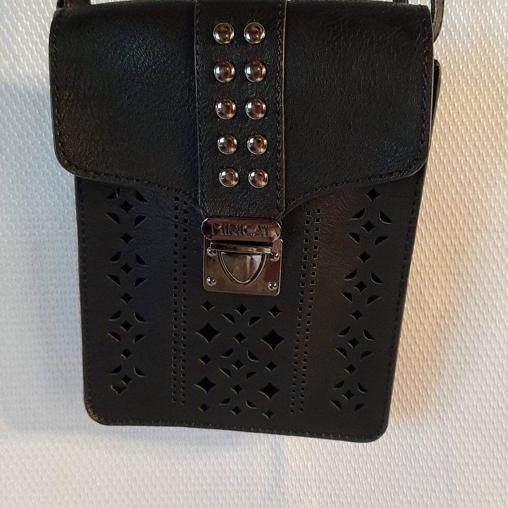 EUC Black Cutout Crossbody Bag 5.5" x 7" x 2"